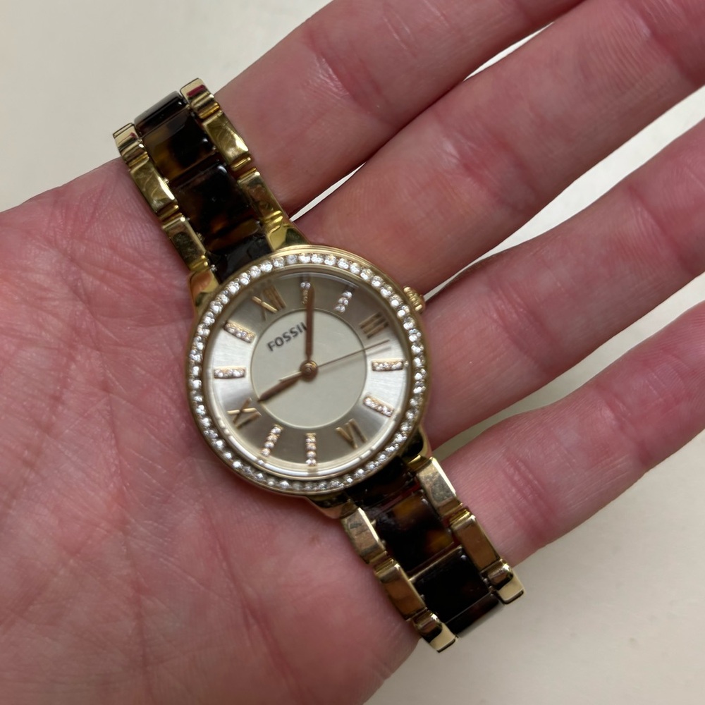 Fossil watch. Gold and tortoise